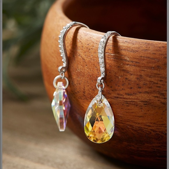 💸FINAL PRICE DROP🌻NIB 925 Golden Shadow Aurora Borealis Earrings🌻 - Picture 2 of 14